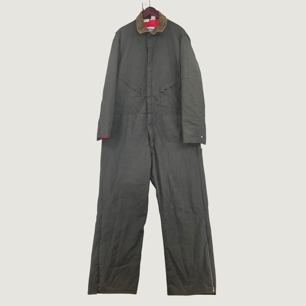 Walls Zero-Zone Insulated Coveralls Mens XL Regular Olive Green Made in USA VTG